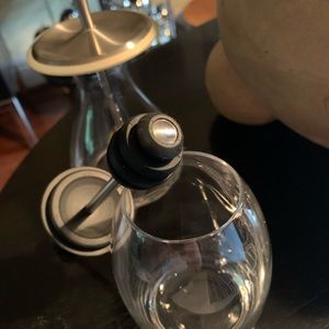 Clear glass honey pot dipper with sliding wand